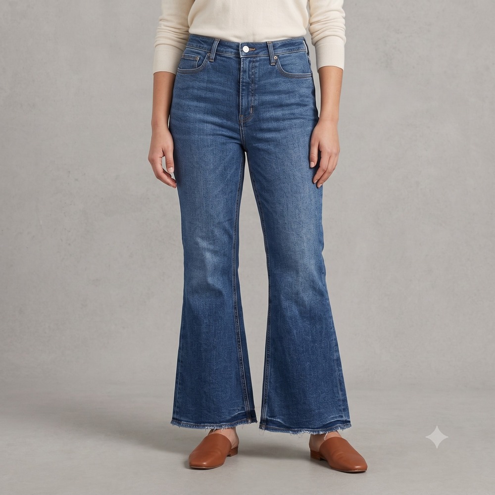 Old Navy Higher High-Rise Flare Jeans 8 Beatrice‎ Dark Wash Secret Slim Read